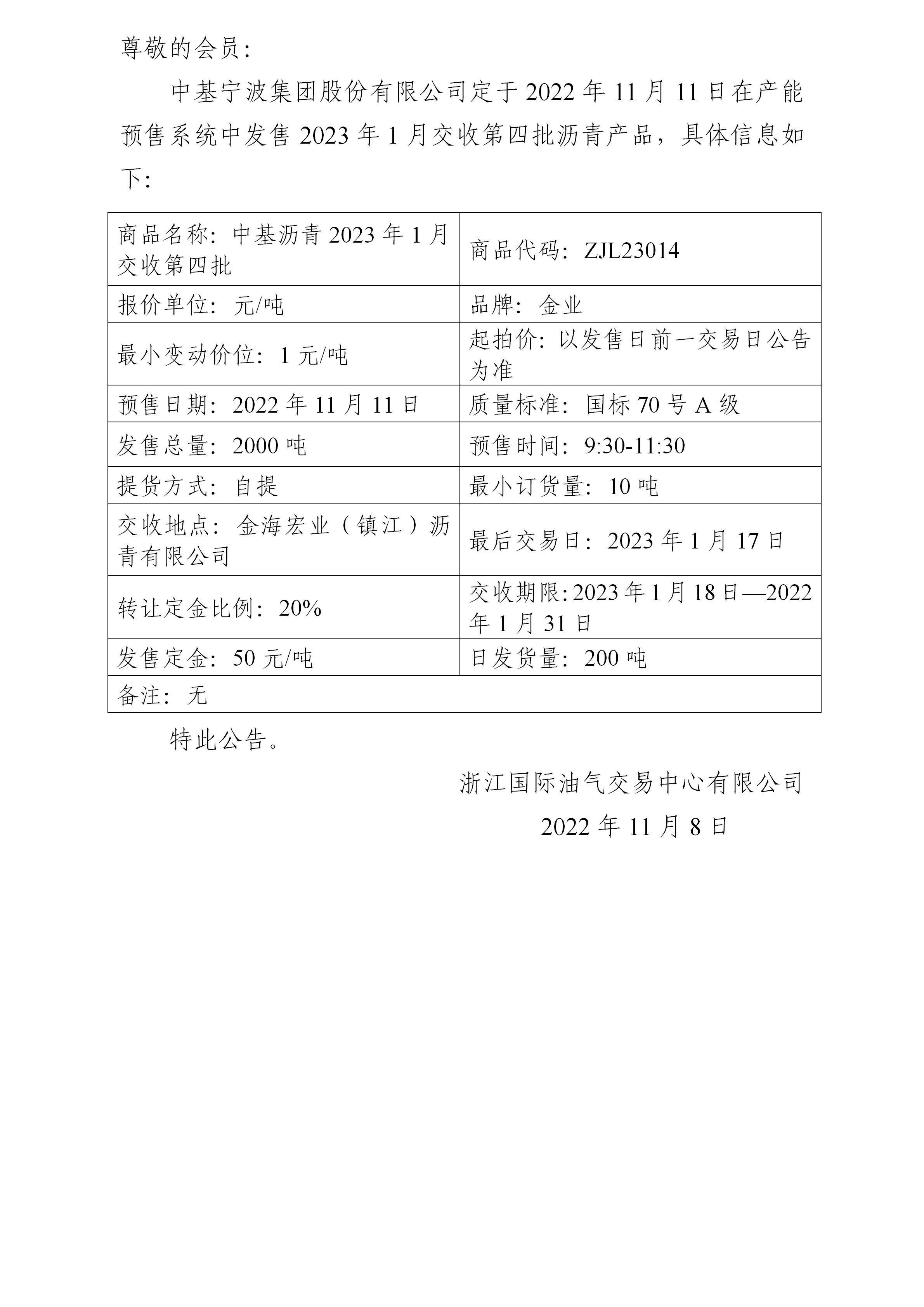 关于中基宁波集团股份有限公司预售2023年1月交收第四批沥青产品的公告_01.jpg
