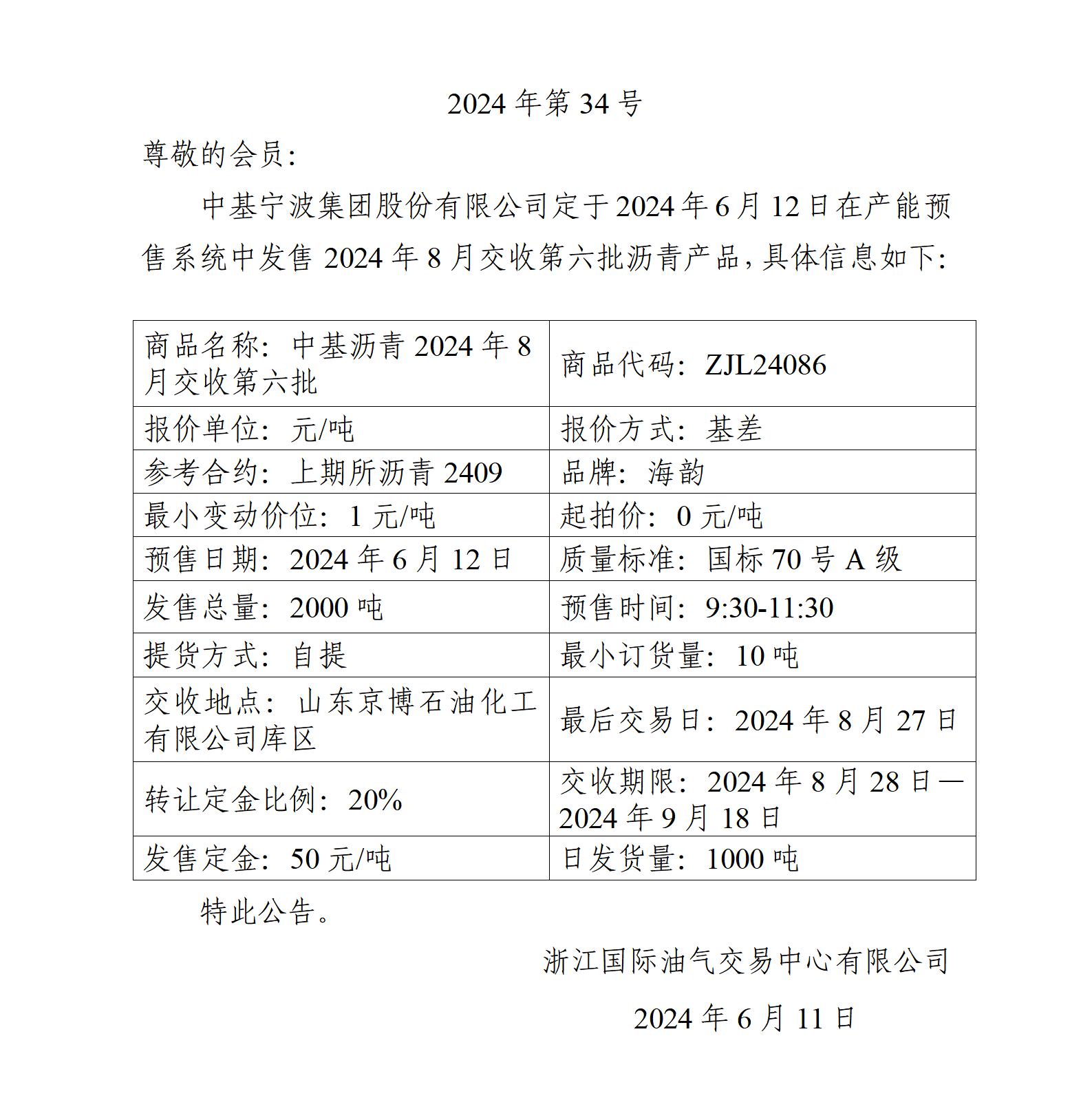 关于中基宁波集团股份有限公司预售2024年8月交收第六批沥青产品的公告_01.jpg