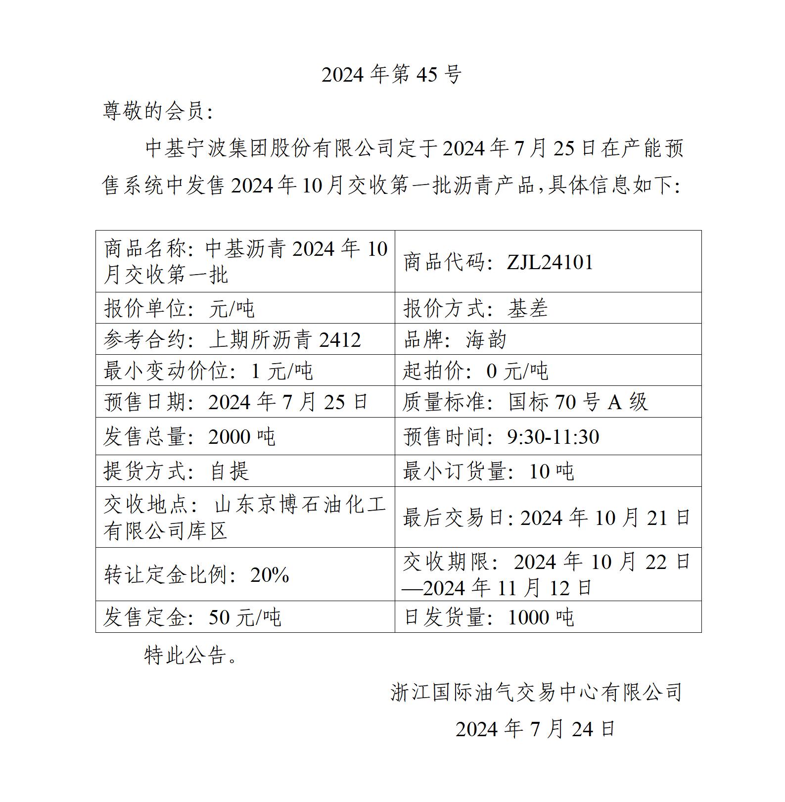 关于中基宁波集团股份有限公司预售2024年10月交收第一批沥青产品的公告_01.jpg