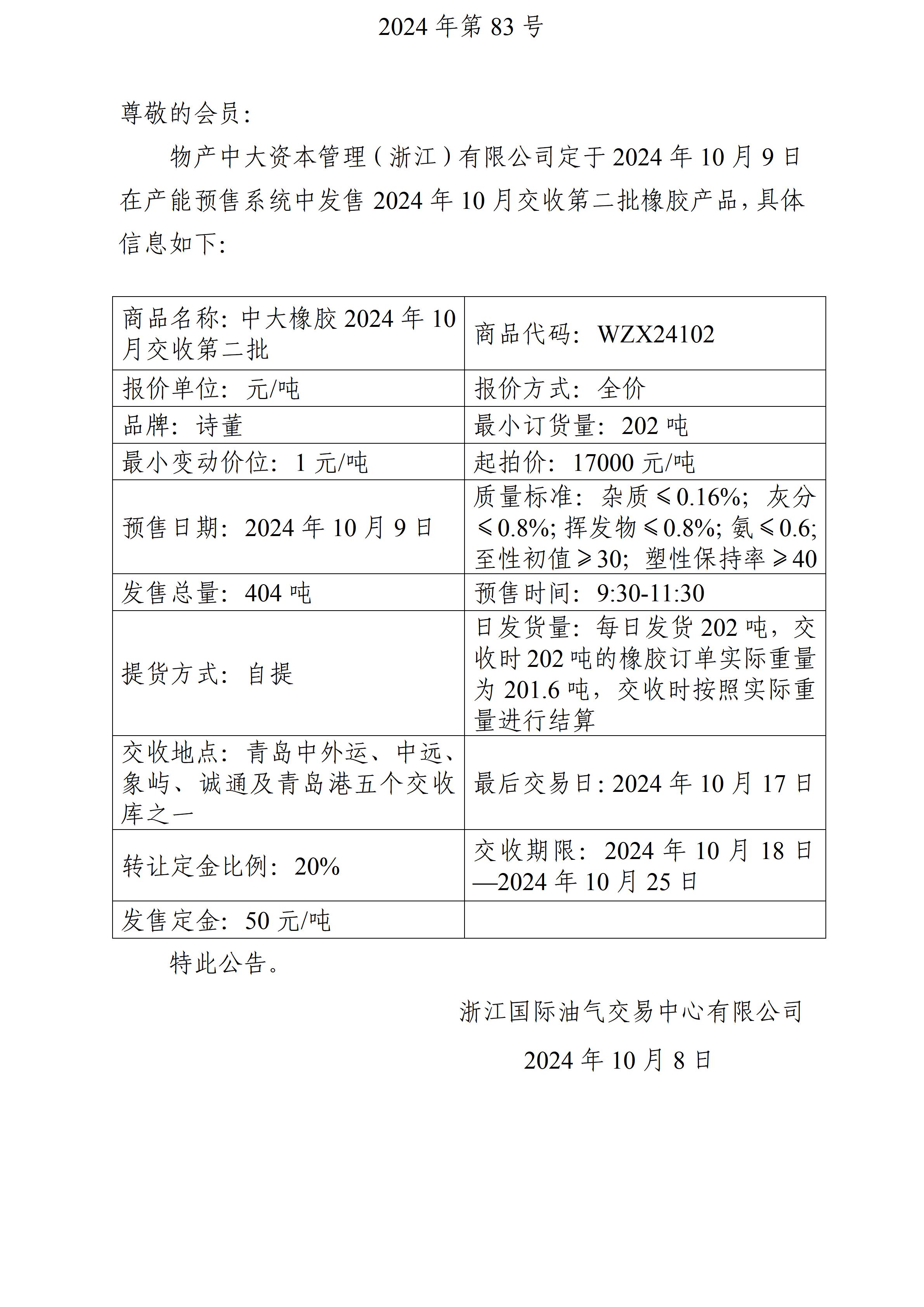 关于物产中大资本管理（浙江）有限公司预售2024年10月交收第二批橡胶产品的公告_01.jpg
